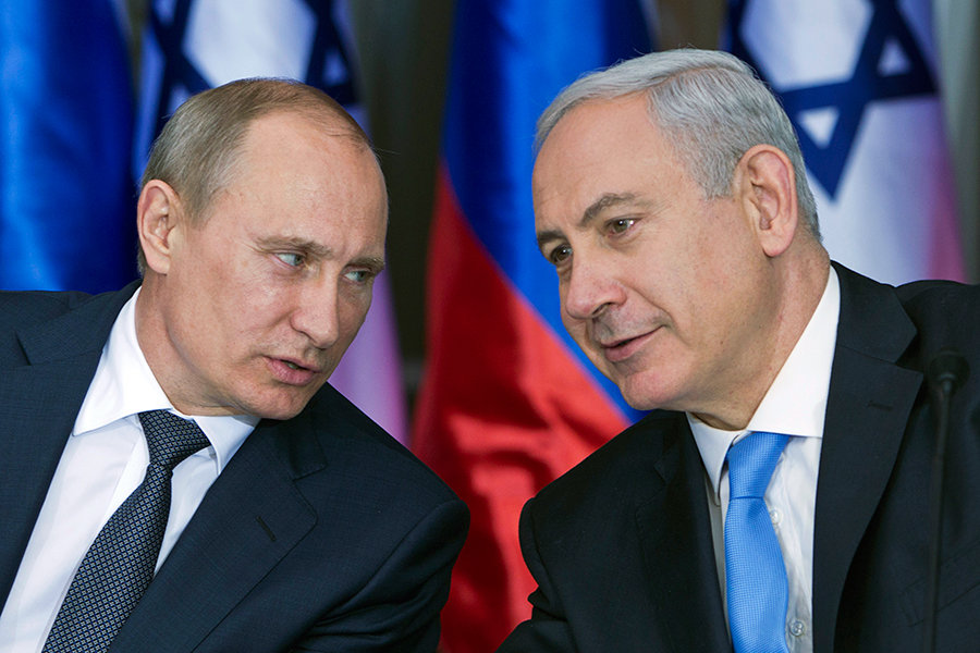 Two world leaders speaking closely in front of national flags - dispensationalism vs covenant theology